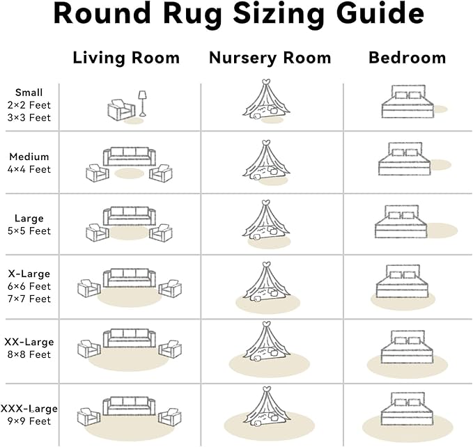 OLANLY Ivory Round Rugs for Bedroom - Image 8