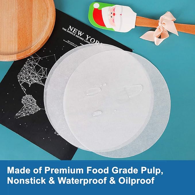 8 Inch Parchment Paper Rounds, Non Stick Baking Parchment Circles, Round - Image 3