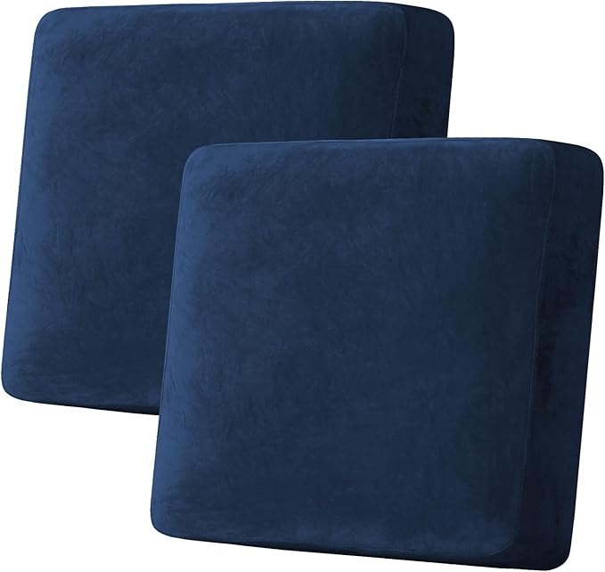 H.VERSAILTEX Velvet Stretch Couch Cushion Cover Plush Cushion Slipcover by HVERSAILTEX