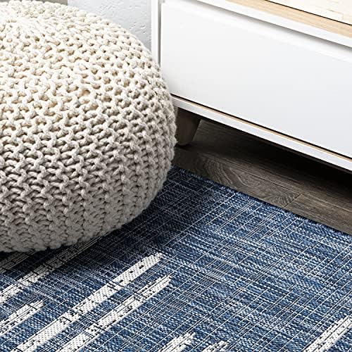 JONATHAN Y Stripe Geometric Indoor Outdoor Area Rug 8X10 Blue/Ivory, Zolak Be...