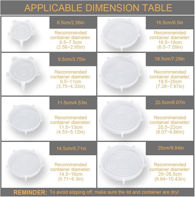 LELE LIFE 4 Pack Same Size Silicone Stretch Lids, Thicker Reusable Sturdy - Image 2