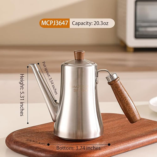 18/8 Stainless Steel Olive Oil Dispenser 600ml/20.2oz Drip-Free Pouring Oil Pot - Image 2