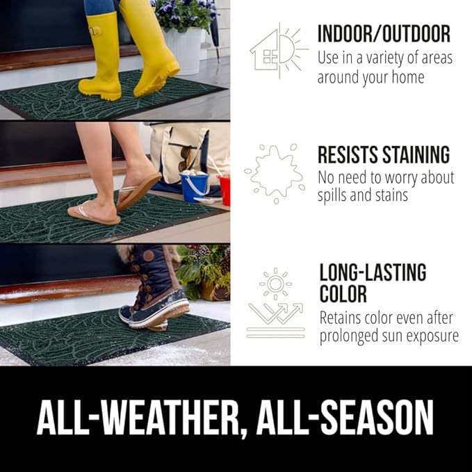 GORILLA GRIP 100% Waterproof All-Season WeatherMAX Doormat US Designed Natural - Image 4