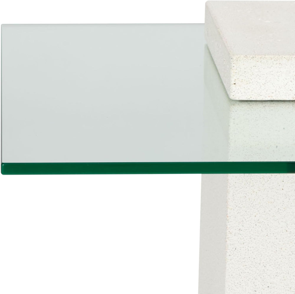 SAFAVIEH Couture Collection - Sophibeth Ivory Concrete and Glass Accent Table...