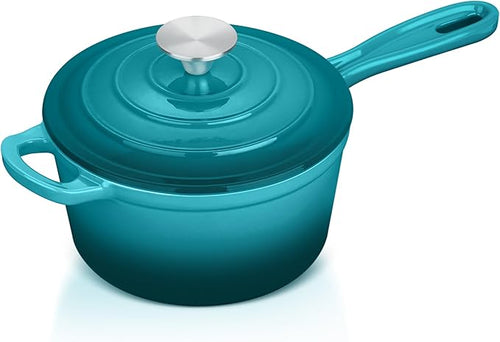 1 Quart Cast Iron Saucepan, Leonyo Enameled Sauce Pan by Leonyo