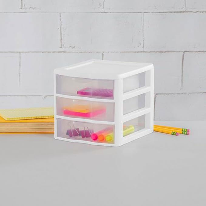 Sterilite 18-Pack Clearview 3-Drawer Cart, Small Plastic Storage Organizer - Image 6