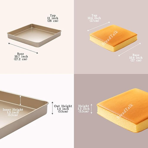 11 Inch Square Baking Sheet Set of 2, Commercial Nonstick Carbon Steel Cookie - Image 2