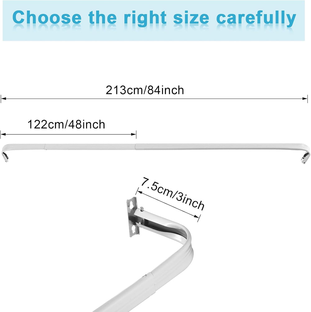 Wesiti 4 Packs Curtain Rod Bulk for Windows, 48-84 Inch, White