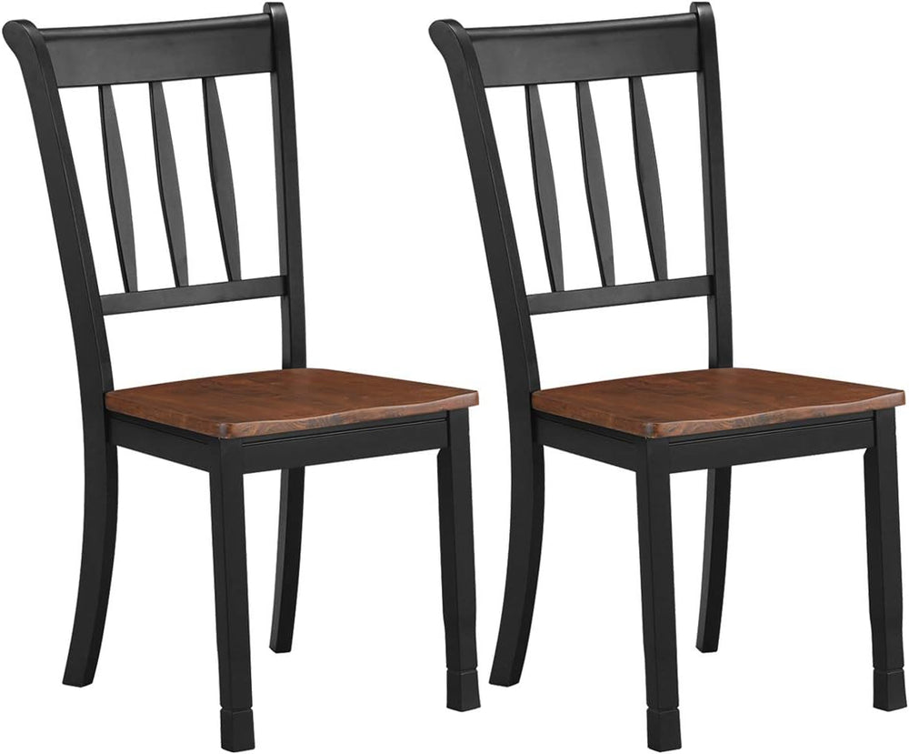 Giantex Wood Dining Chairs Set of 2, Armless Kitchen Chairs w/Solid Rubber Wo...