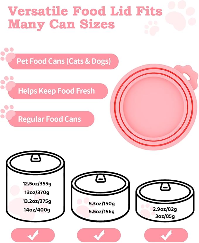 6 PCS Cat Food Can Covers Set, Reusable Silicone Can Lids - Image 3