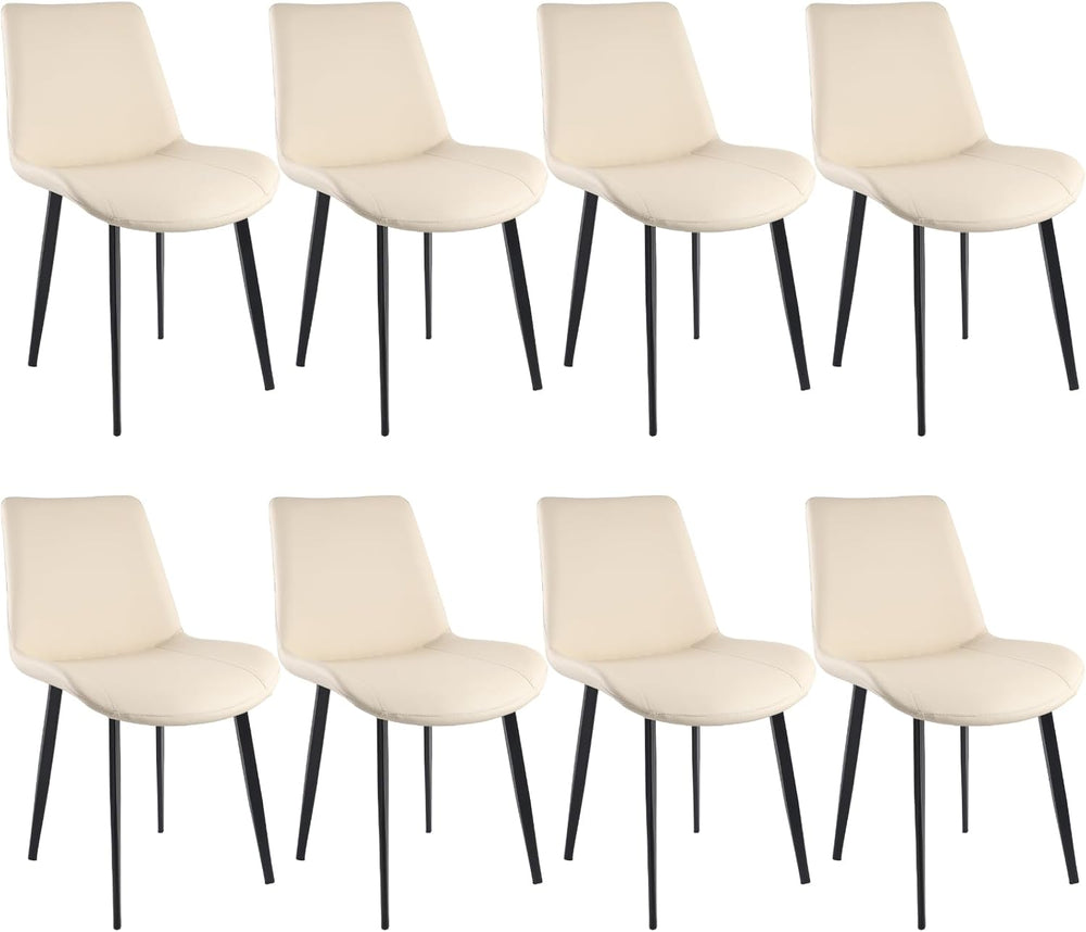 Dining Chairs, Modern PU Leather Dining Room Chair with Sturdy Metal Legs, Up...