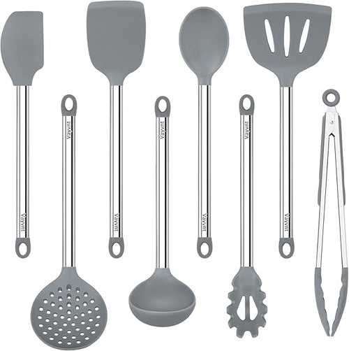 8 PCS Cooking Utensils Set, Vayvnt Silicone Kitchen Spatula Set by Vayvnt