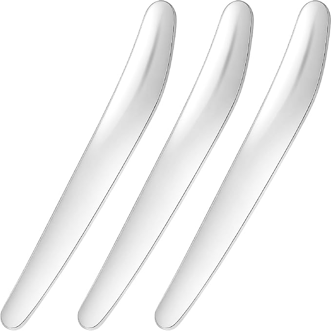 Pndeyo 3pcs Mini Stainless Steel Makeup Spatula, 2.87x0.49in Reusable Cosmetic by Pndeyo