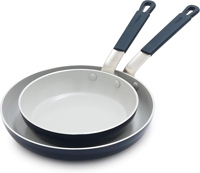 GreenPan x Bobby Flay 2 Piece- 8” and 10” Nonstick Frying Pan Skillet Set by GreenPan