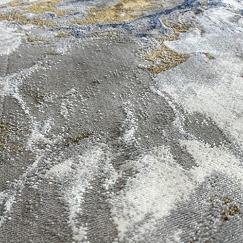 LUXE WEAVERS Marble Abstract Swirl Area Rug Blue 2x3