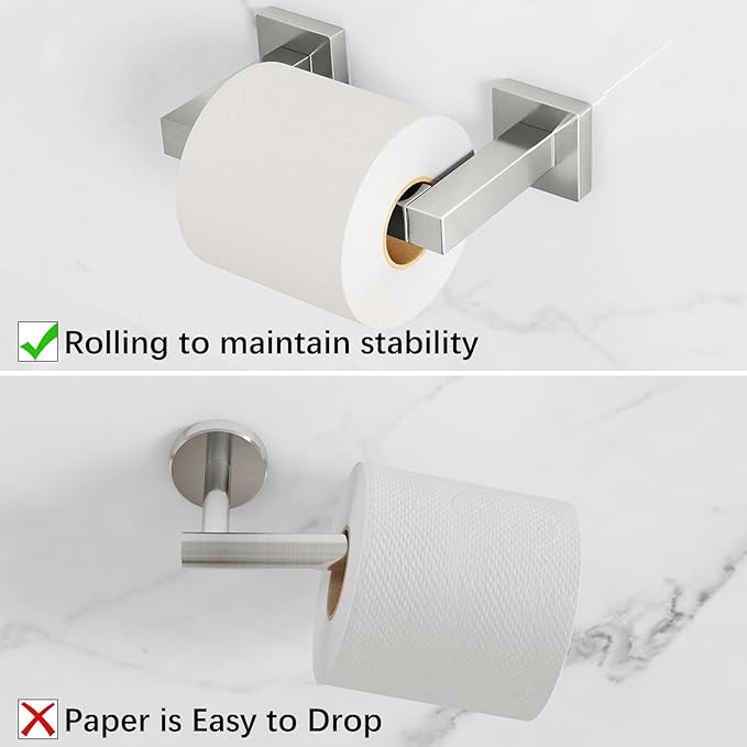 FEILERN Toilet Paper Holder Wall Mounted Post Pivoting Square Tissue Holders - Image 6