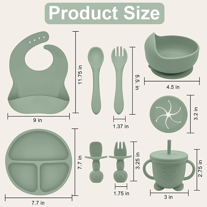 Silicone Baby Feeding Set | Baby Led Weaning Supplies Includes Suction Bowls - Image 6