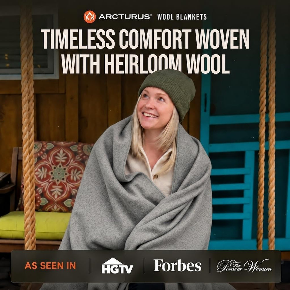 Arcturus Military Wool Blanket - Warm, Thick, Washable - Great for Outdoors, ...