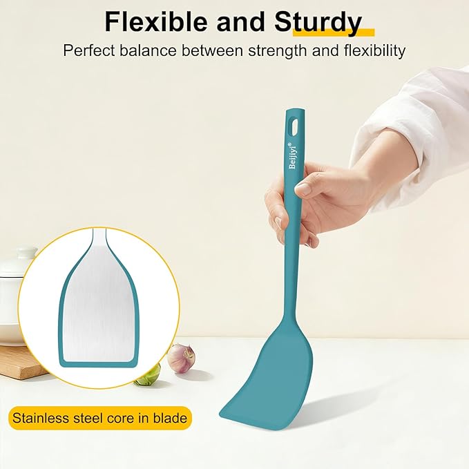 Beijiyi Silicone Spatula Set of 4, 600°F Heat Resistant, BPA Free Kitchen - Image 5