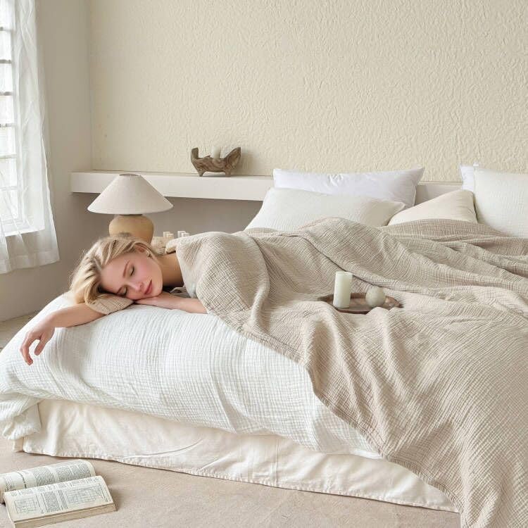Simple&Opulence 100% Cotton Muslin Blanket King Size, Lightweight Breatha...