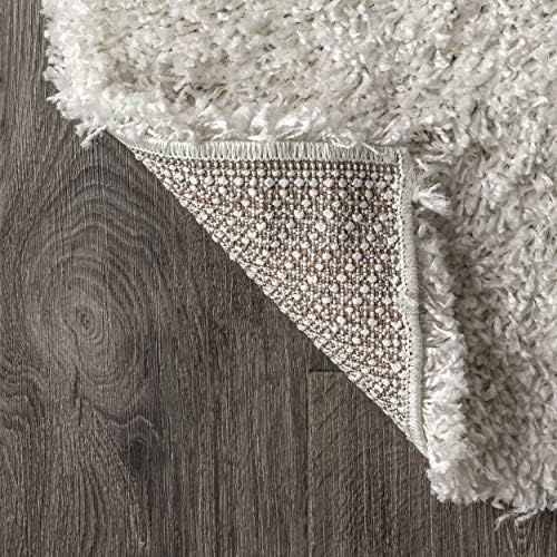 JONATHAN Y Mercer Shag Plush White Indoor Area Rug, 8x10, Transitional, Moder...