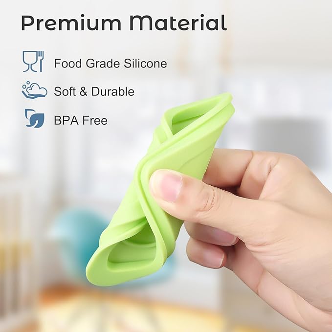 Baby Food Lids Compatible with Gerber Food Containers, BPA Free Silicone Baby - Image 5