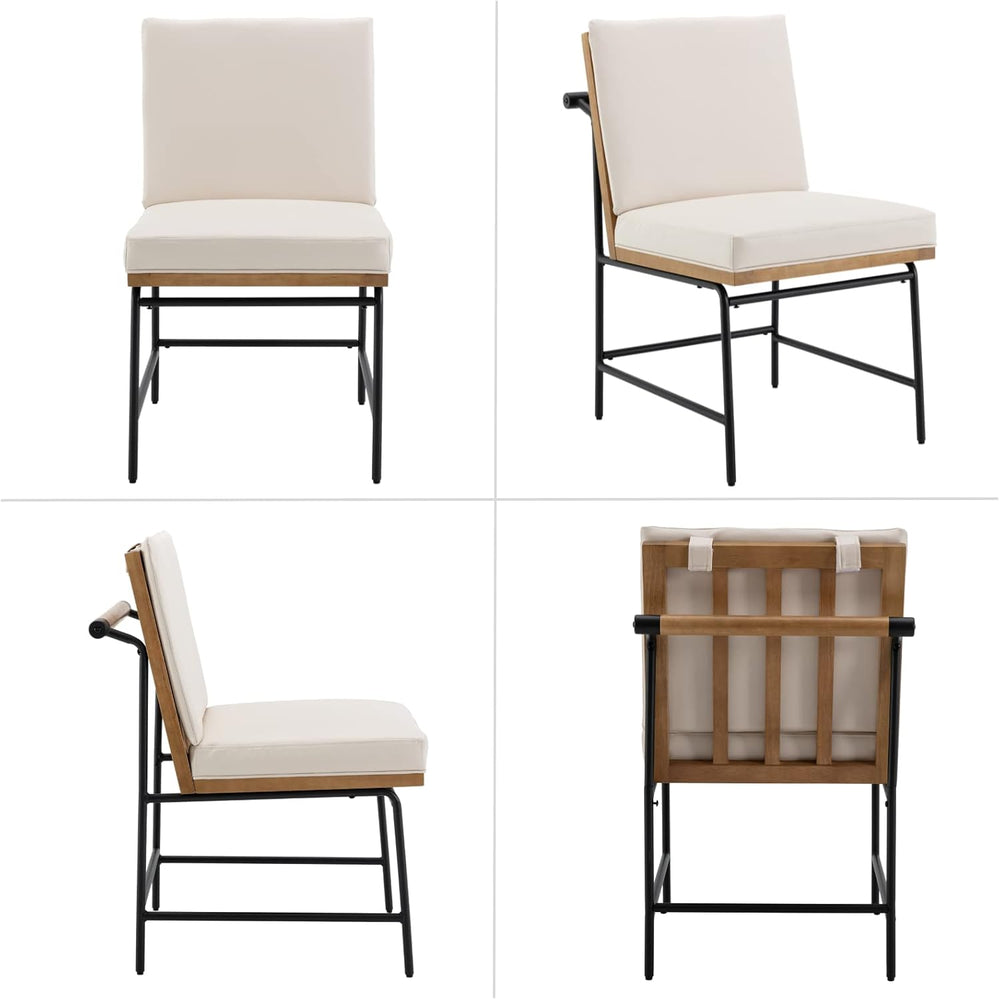 HEAH-YO Modern Dining Chairs Set of 2, Upholstered PU Leather Dining Room Cha...