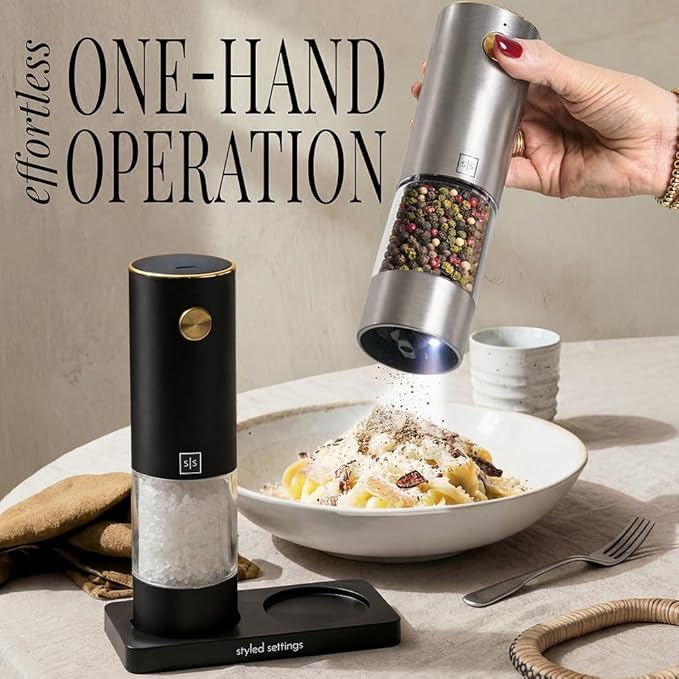 Rechargeable Salt and Pepper Grinder Stainless Steel – Electric Salt and Pepper - Image 2