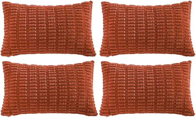 Fancy Homi 4 Packs Boho Burnt Orange Fall Decorative Throw Pillow Covers 12x24 by Fancy+Homi