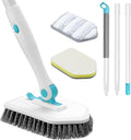 nacena Shower Scrubber with Long Handle, 3 in 1 Tile Tub Scrubber Brush with 3 by nacena