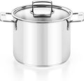 BRA COOKWARE Signature Stainless Steel Stock Pot w/Glass Lid | 9.5 Inch 9 Quart by BRACookware