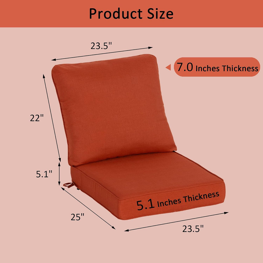 COZYVIDA Outdoor Patio Cushion Set, 23.5x25x5.1 Inch, Quarry Red