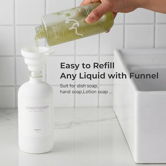 White Glass Soap Dispenser Set for Kitchen, Hand and Dish Soap Dispenser - Image 7
