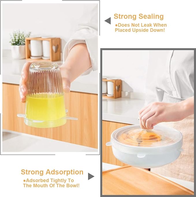 LELE LIFE 4 Pack Same Size Silicone Stretch Lids, Thicker Reusable Sturdy - Image 4