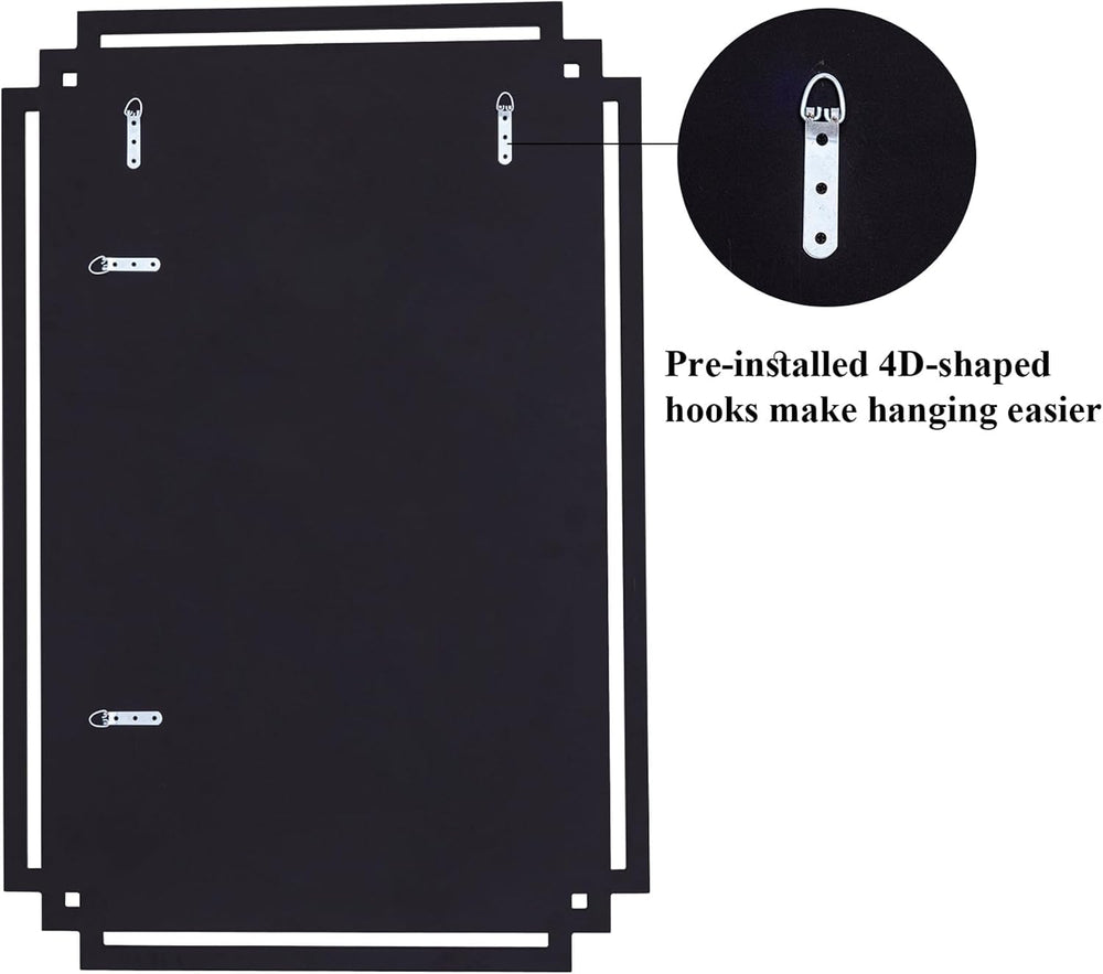 32" X 47" Large Bathroom Wall Mirror with Glass Pieces and Beveled ...