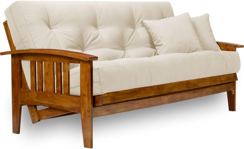 Westfield Futon Set - Full Size, Frame, 8" Mattress, Twill Ivory Cover