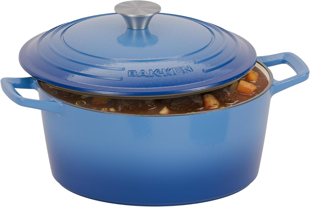 Bakken Enameled Cast Iron Dutch Oven Pot, 6QT Dutch Oven