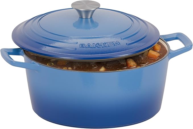 Bakken Enameled Cast Iron Dutch Oven Pot, 6QT Dutch Oven by BAKK%C3%8BNMASTER