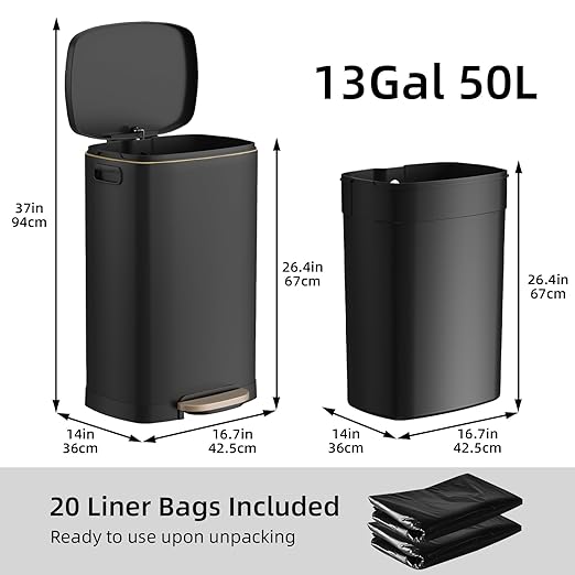 KUK 13 Gallon Kitchen Trash Can