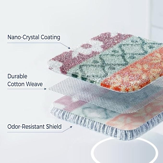 Amarelle GEN II Reusable Dish Scrubbers, Dual-Sided Heavy Duty Scouring Pads - Image 3