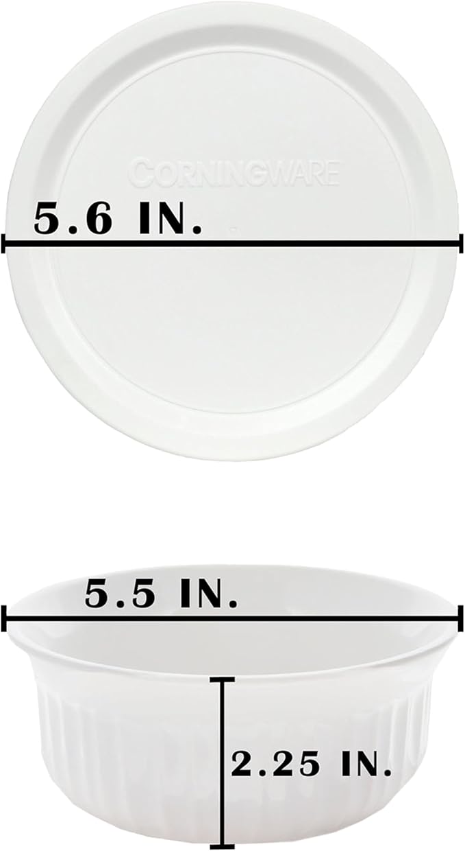 CorningWare FS16 16oz Round French White Casserole Dish w/F-16 French White - Image 6
