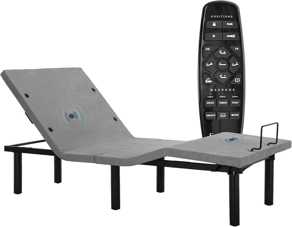 Fromann Adjustable Electric Twin XL Bed Base Frame with Massage, USB Type-C P...