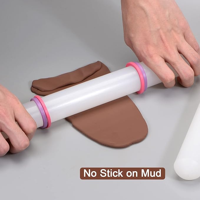 HARFINGTON Fondant Rolling Pin 20 Inch x 1.38 Inch PP Plastic Non-Stick Fondant - Image 5