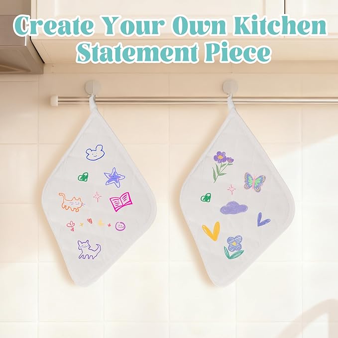 40 Pcs Pot Holder Bulk for Craft Include 16 White Heat Resistant Pot Holders - Image 6