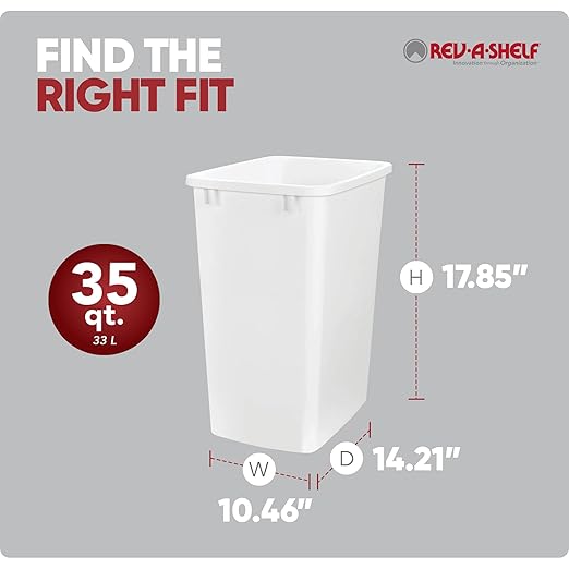 Rev-A-Shelf 35 Quart Kitchen Sink Garbage Can - Image 3