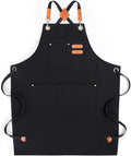 Chef Aprons for Men Women with Large Pockets, Cotton Canvas Water Repellent by Cardkiss
