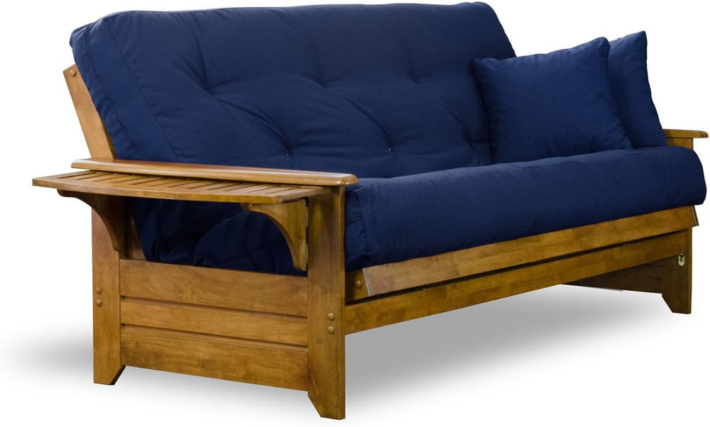 Nirvana Futons Brentwood Tray Arm Futon Sofabed Set - Queen Frame, 8" Na...