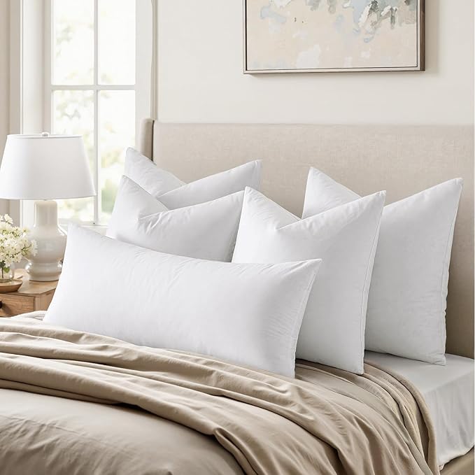 MIULEE Feather Pillow Insert 22x22, Decorative Down Throw Pillow Insert Fluffy - Image 3