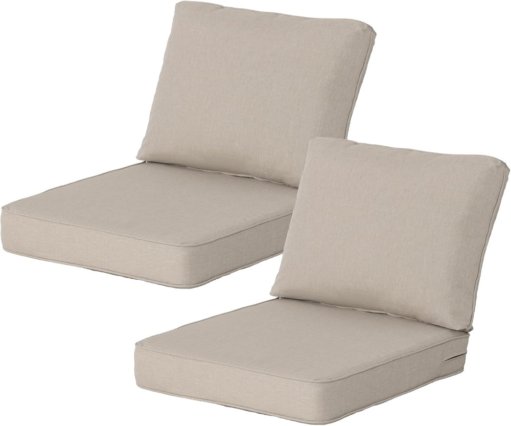 24x27.5 Inch Outdoor Deep Seat Cushions Set of 2,Thick High-Density Foam, Wat...