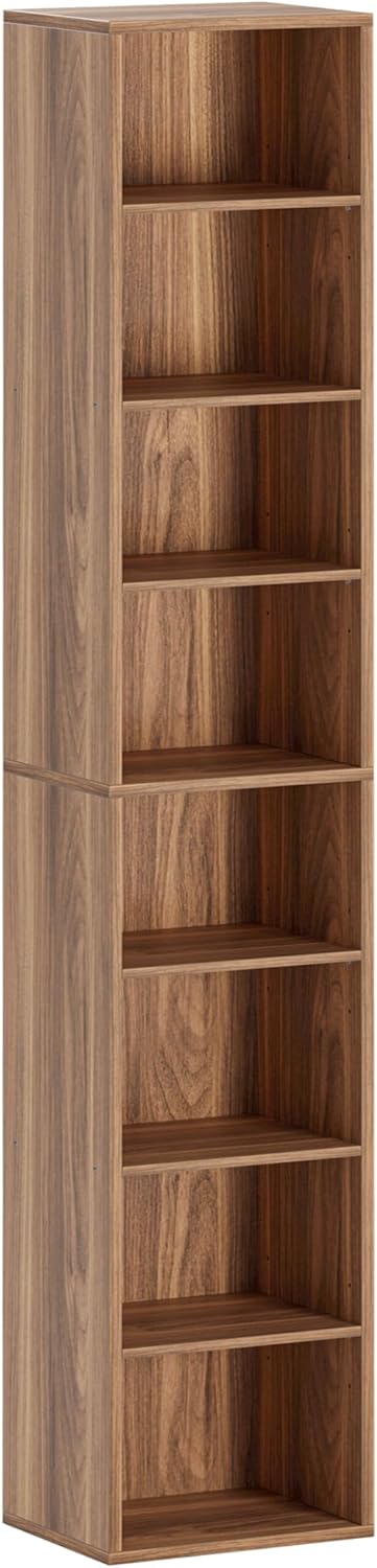 IRONCK Tall Narrow Bookshelf 8 Tiers, Compact Corner Bookcase, Floor Standing...